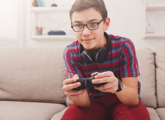 pic of boy playing video game