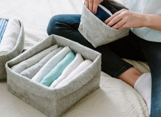 woman organizing clothes