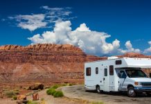 An RV by a scenic spot