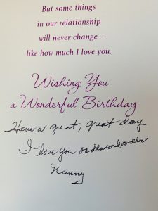 Grandma's handwriting on a letter