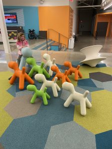 chairs shaped like doggies at KidScape