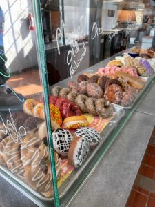 Donuts on display at Incahoots in Parkville