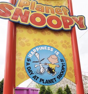 Worlds of Fun Planet Snoopy Sign