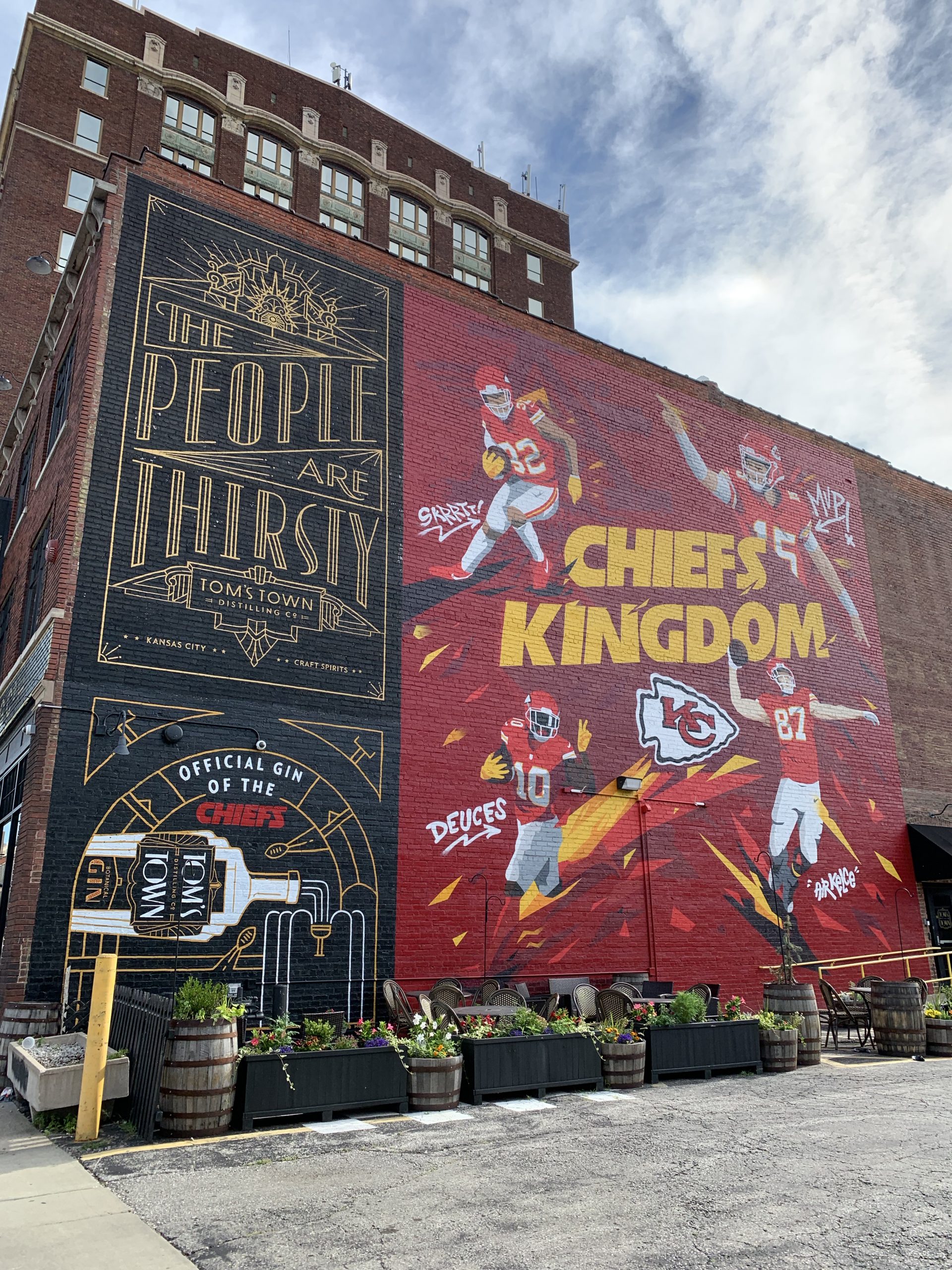 Painted Chiefs mural on building