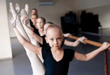 girls in ballet class