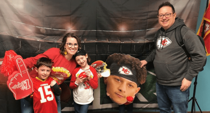 family in Chiefs apparel